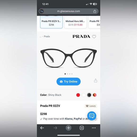 Prada Eyeglasses VPR02ZV 1AB101 NWT BLACK šš¤ - Picture 10 of 14